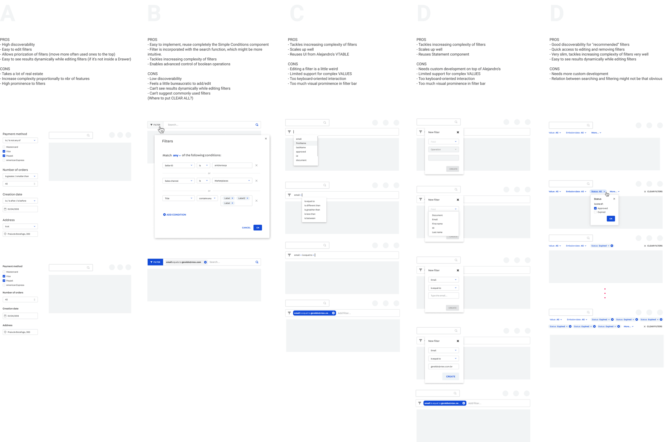 table filter interactions